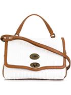 Zanellato Woven Postina Satchel, Women's, White, Raffia/calf Leather