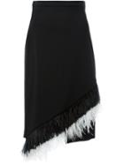 Christopher Kane Feather Trim Skirt, Women's, Size: 42, Black, Silk/spandex/elastane/acetate/ostrich Feather