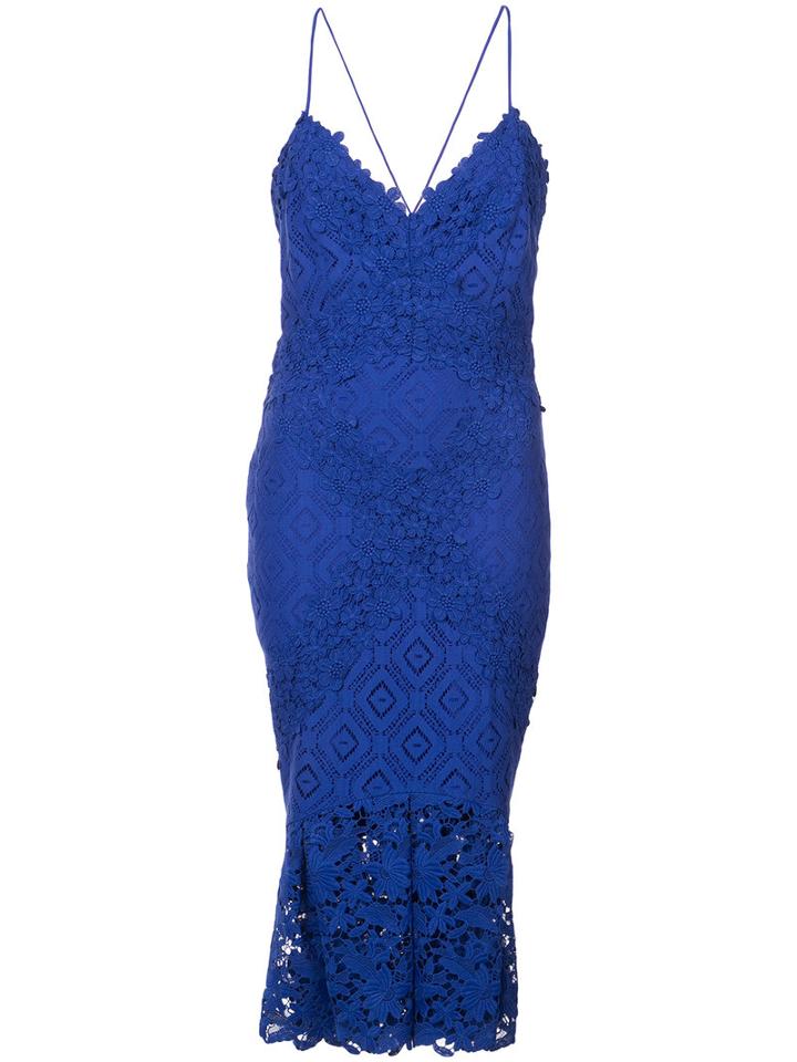 Nicole Miller - Embroidered Dress - Women - Silk/cotton/nylon/polyester - 8, Blue, Silk/cotton/nylon/polyester