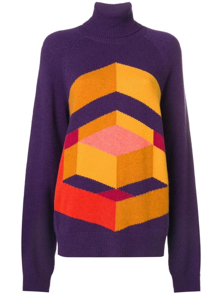 Bottega Veneta Geometric Intarsia Sweater - Purple