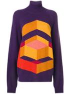 Bottega Veneta Geometric Intarsia Sweater - Purple