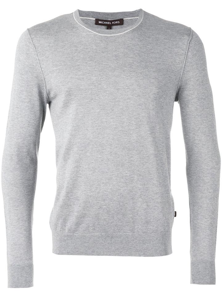 Michael Kors - Crew Neck Jumper - Men - Silk/cotton - M, Grey, Silk/cotton