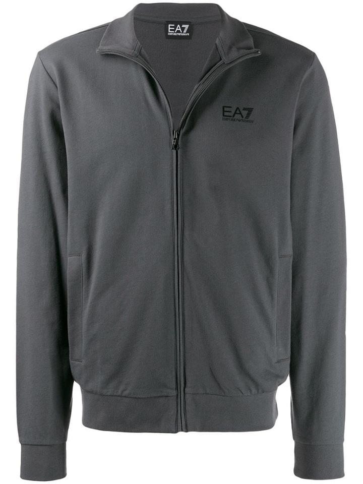 Ea7 Emporio Armani Zip-up Logo Jacket - Grey