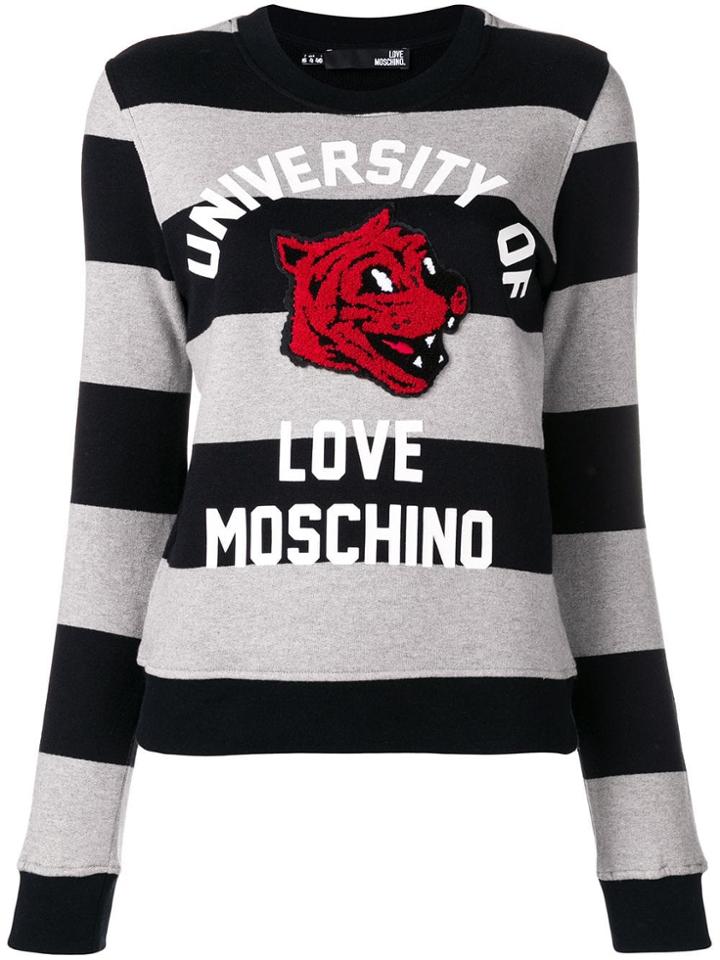 Love Moschino Striped University Jumper - Black