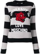 Love Moschino Striped University Jumper - Black