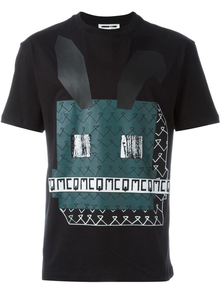 Mcq Alexander Mcqueen Electro Bunny Print T-shirt, Men's, Size: Small, Black, Cotton