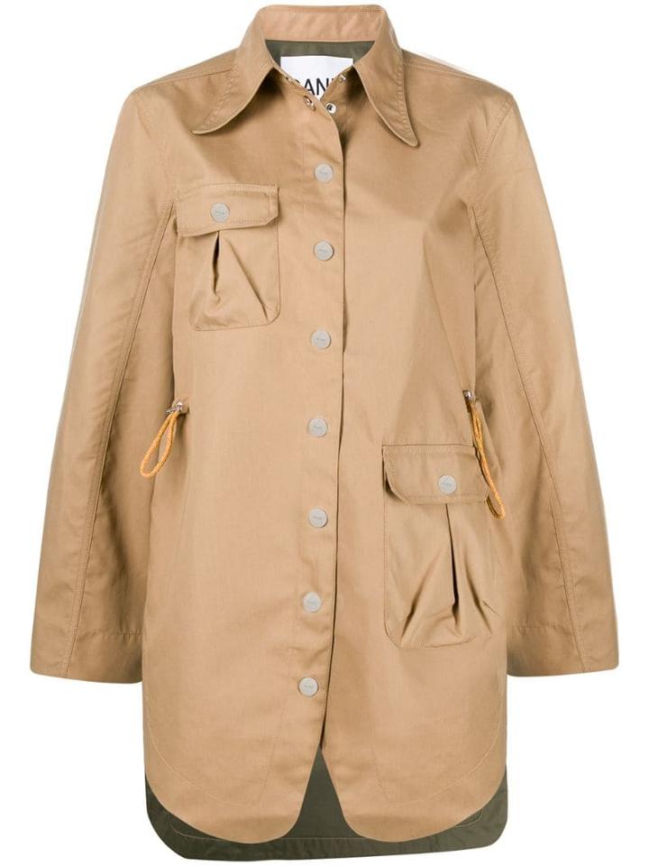 Ganni Oversized Single Breasted Jacket - Brown
