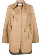 Ganni Oversized Single Breasted Jacket - Brown
