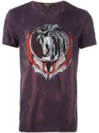 Roberto Cavalli Pegasus Print T-shirt, Men's, Size: Medium, Pink/purple, Cotton