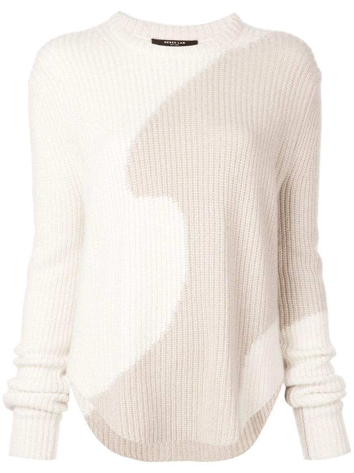 Derek Lam Colorblocked Ribbed Cashmere Sweater - Neutrals