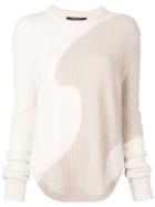 Derek Lam Colorblocked Ribbed Cashmere Sweater - Neutrals