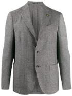Lardini Check Fitted Jacket - Grey