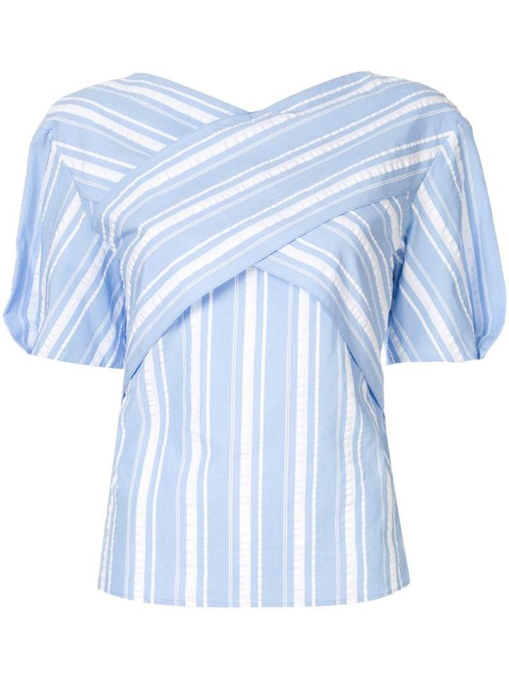 Portspure Striped Criss-cross Top - Blue