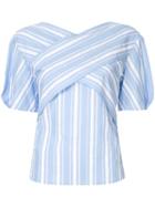 Portspure Striped Criss-cross Top - Blue
