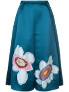 Mira Mikati Flower Patch Midi Skirt - Blue