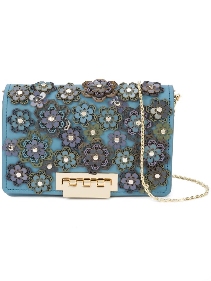 Zac Zac Posen Earthette Floral Appliqué Crossbody Bag - Blue