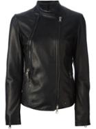 Tom Rebl Leather Jacket, Women's, Size: 44, Black, Cotton/leather/acetate/viscose