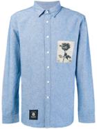 Kent & Curwen Denim Rose Patch Shirt - Blue
