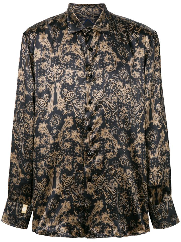 Billionaire Paisley Print Shirt - Black