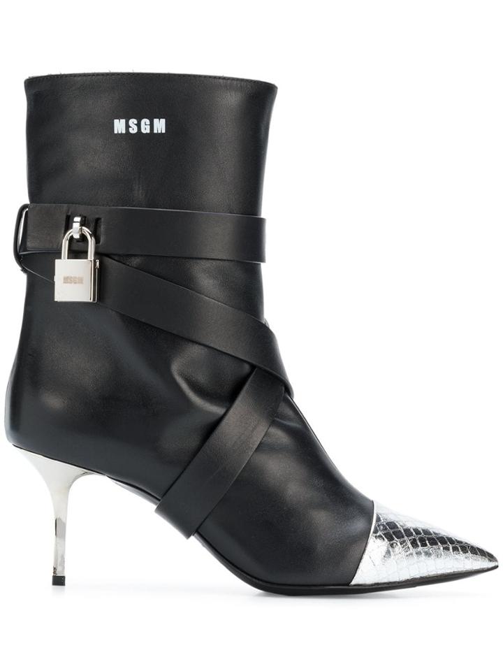 Msgm High Heel Ankle Boots - Black