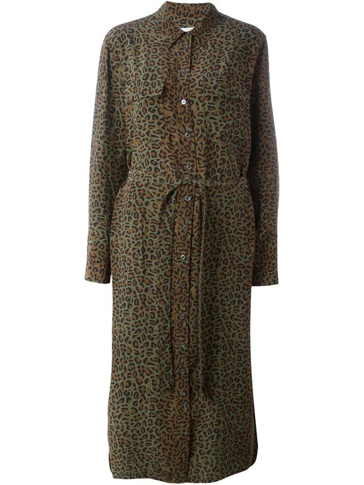 Equipment Leopard Print Shirt Dress