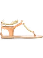 Ancient Greek Sandals 'chrysso' Beaded T-bar Sandals