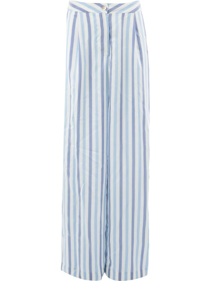 Thierry Colson Striped Wide-leg Trousers - Blue