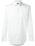 Emporio Armani Classic Plain Shirt, Men's, Size: 41, White, Cotton/polyamide/spandex/elastane