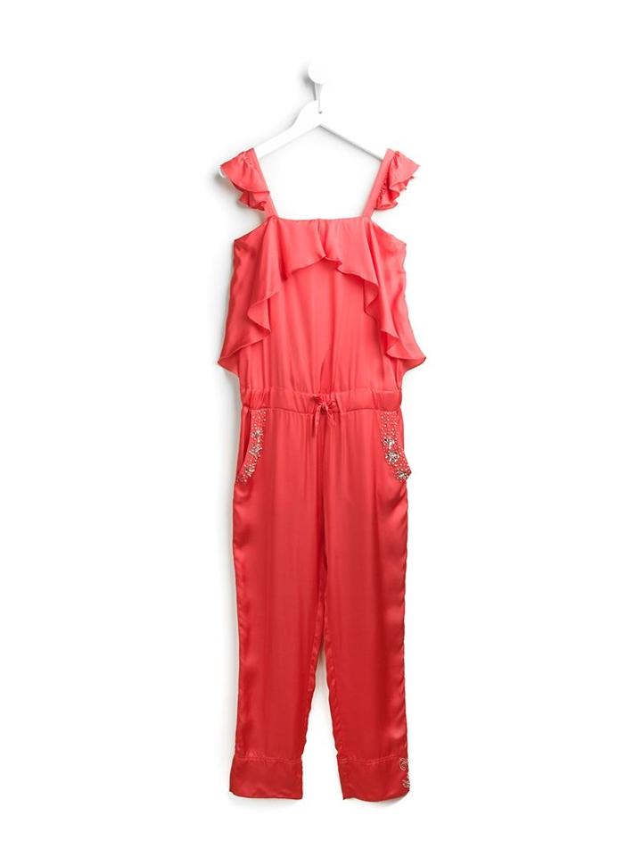Miss Blumarine Ruffle Detail Jumpsuit, Girl's, Size: 12 Yrs, Red