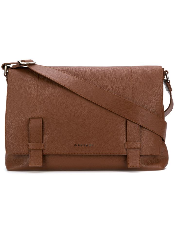 Orciani Logo Plaque Shoulder Bag - Brown