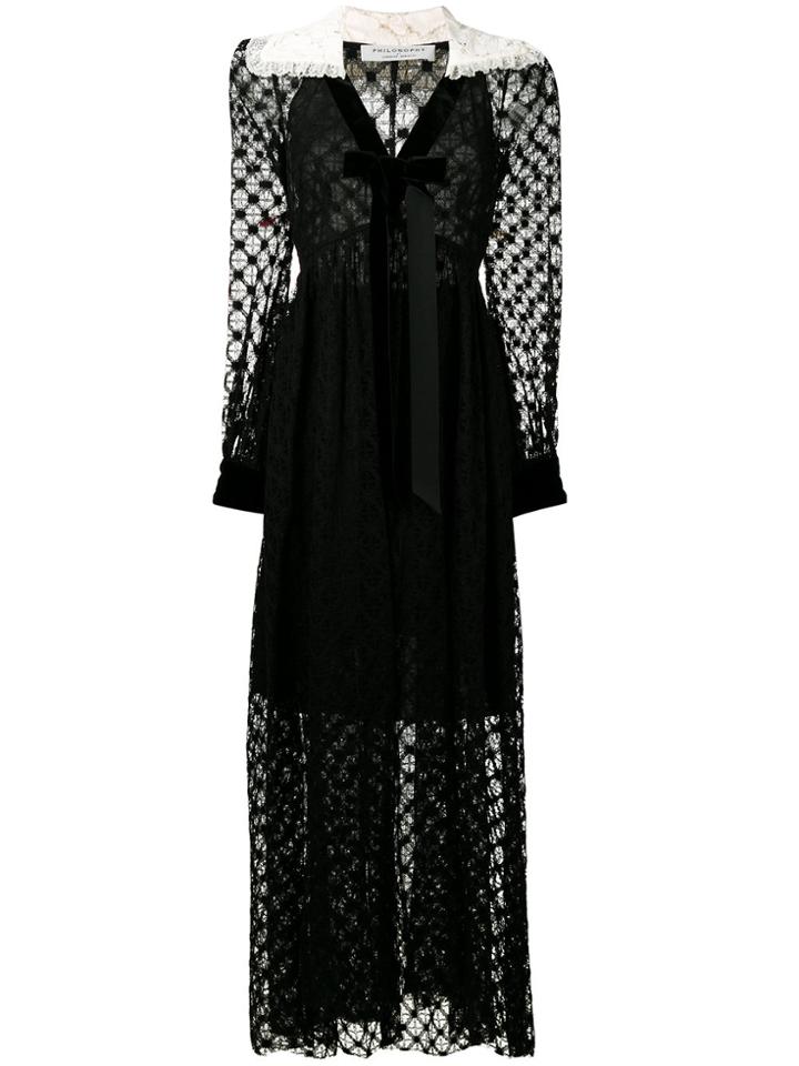 Philosophy Di Lorenzo Serafini Sheer Lace Dress - Black