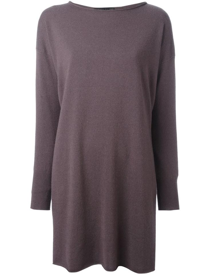Fabiana Filippi Side Slit Sweatshirt, Women's, Size: 48, Brown, Silk/spandex/elastane/cashmere