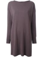 Fabiana Filippi Side Slit Sweatshirt, Women's, Size: 48, Brown, Silk/spandex/elastane/cashmere
