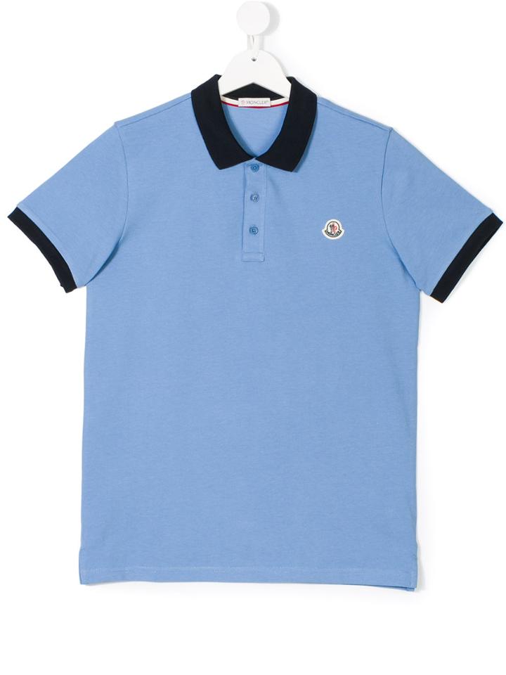 Moncler Kids Logo Polo Shirt - Blue