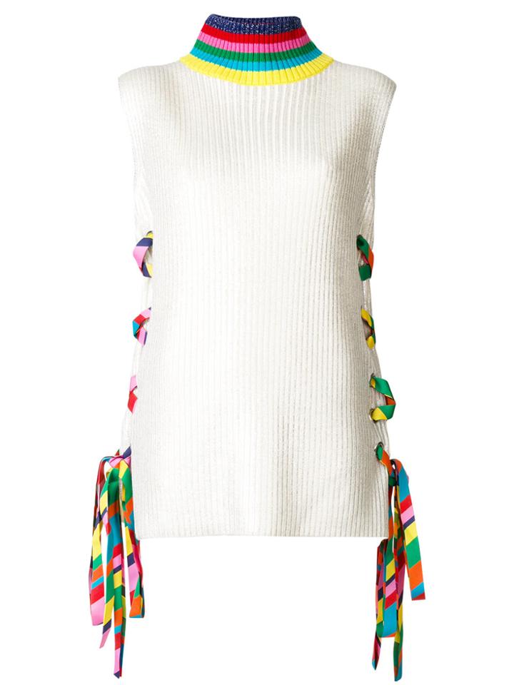 Mira Mikati Ribbon Eyelet Sweater - Metallic