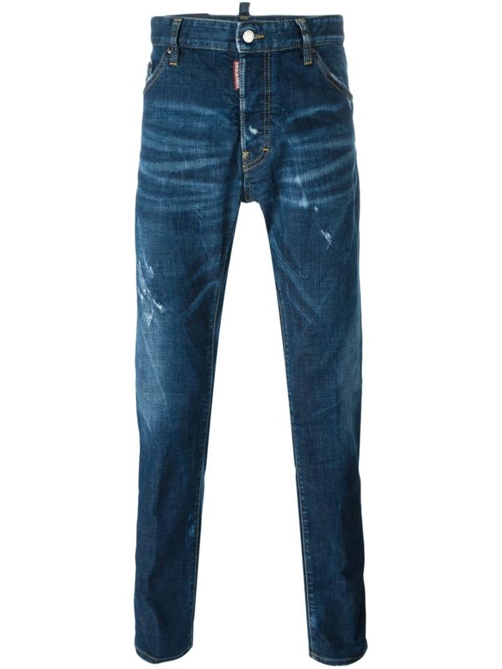 Dsquared2 Cool Guy Jeans, Men's, Size: 56, Blue, Cotton/spandex/elastane/polyester/calf Leather