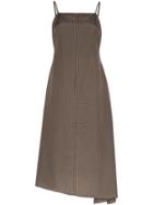 Asai Asai Sq Nck Spag Strp Drs Mid W Asym Hem - Brown