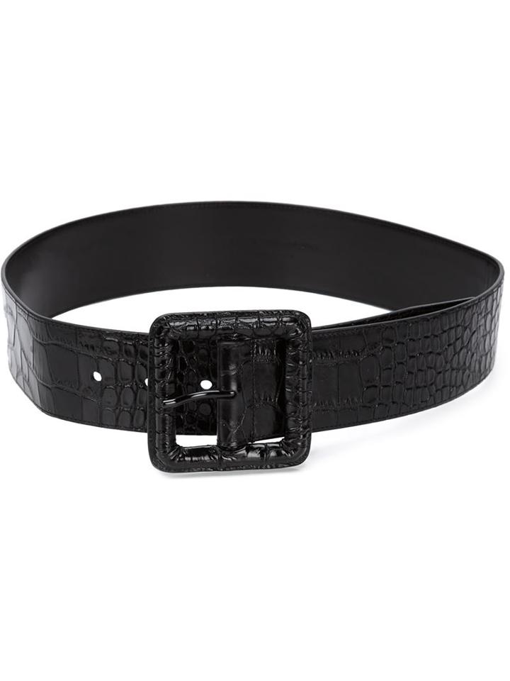Saint Laurent Crocodile Embossed Belt