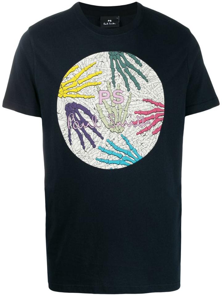 Ps Paul Smith Skeleton Hand Print T-shirt - Black