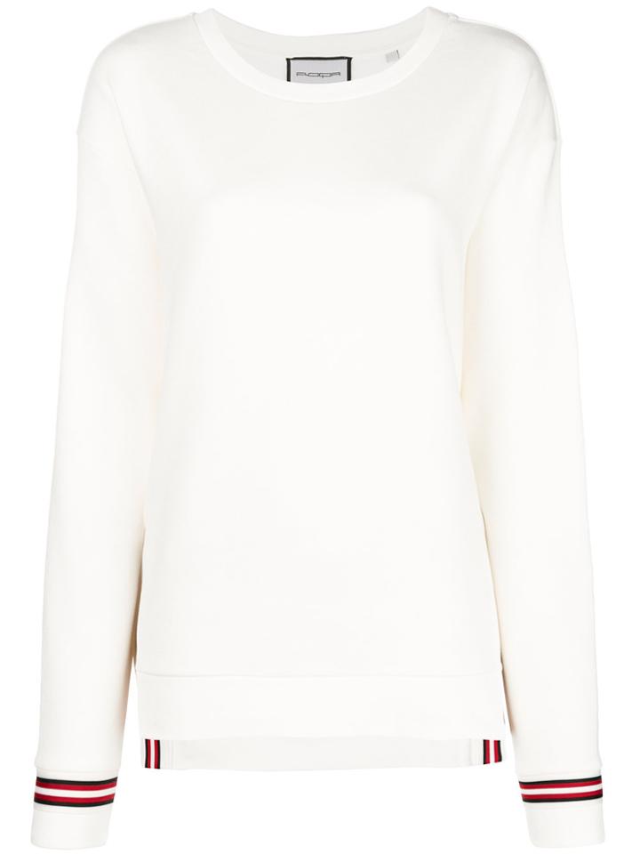 Roqa Stripe Detail Sweater - White
