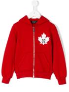 Dsquared2 Kids - Mapple Leaf Hoodie - Kids - Cotton - 10 Yrs, Red