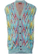 Missoni Vintage Intarsia Knit Gilet, Men's, Size: Xl, Yellow