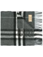 Burberry Giant Icon Check Scarf, Men's, Grey, Cashmere