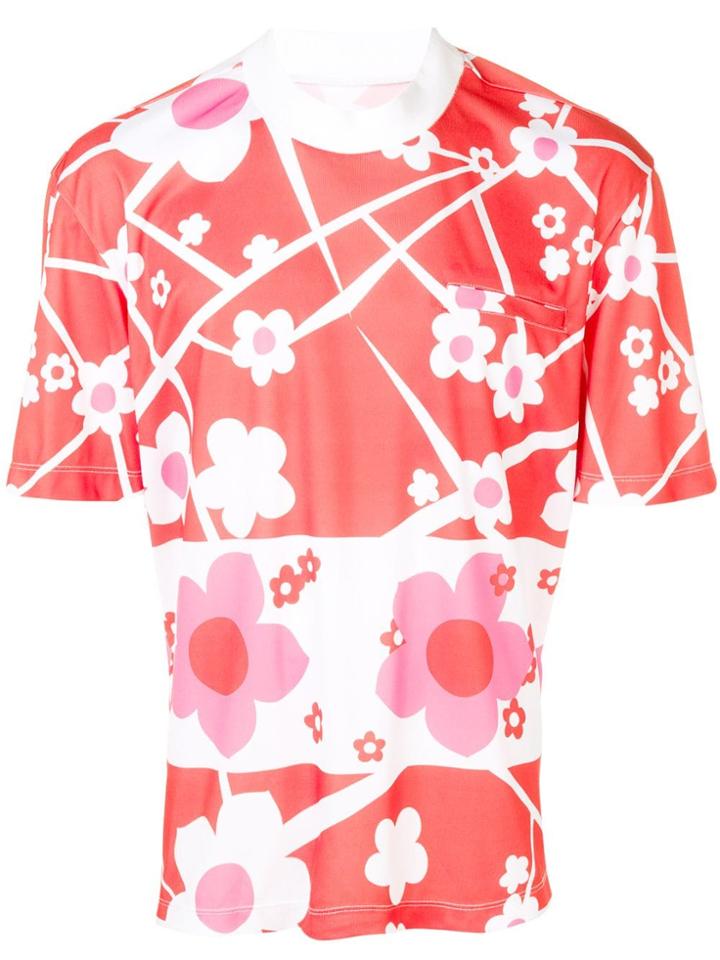 Maison Margiela Flower Print T-shirt - Red