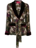 F.r.s For Restless Sleepers Tiger Print Silk Jacket - Green