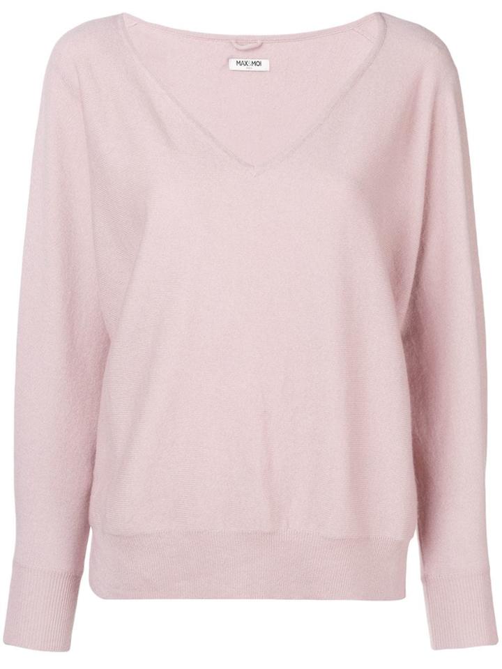 Max & Moi Joy V-neck Sweater - Pink & Purple