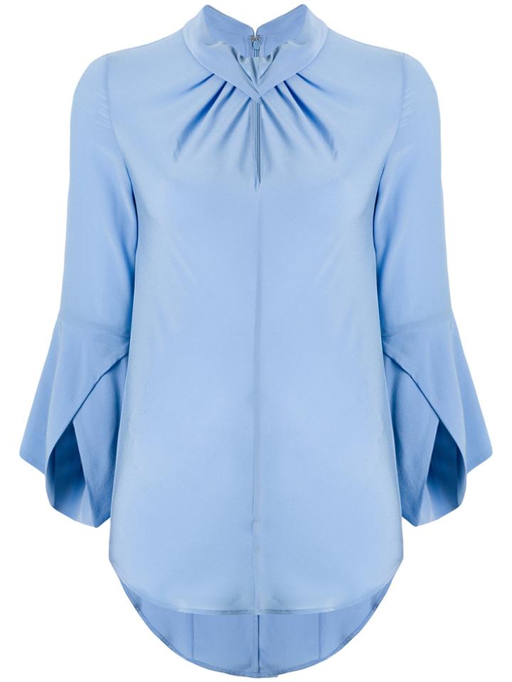 Victoria Beckham Flare-sleeve Knot Blouse - Blue