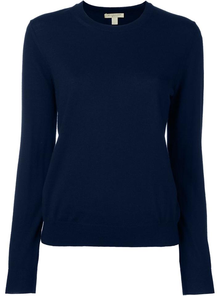 Burberry Elbow Patch Jumper - Blue