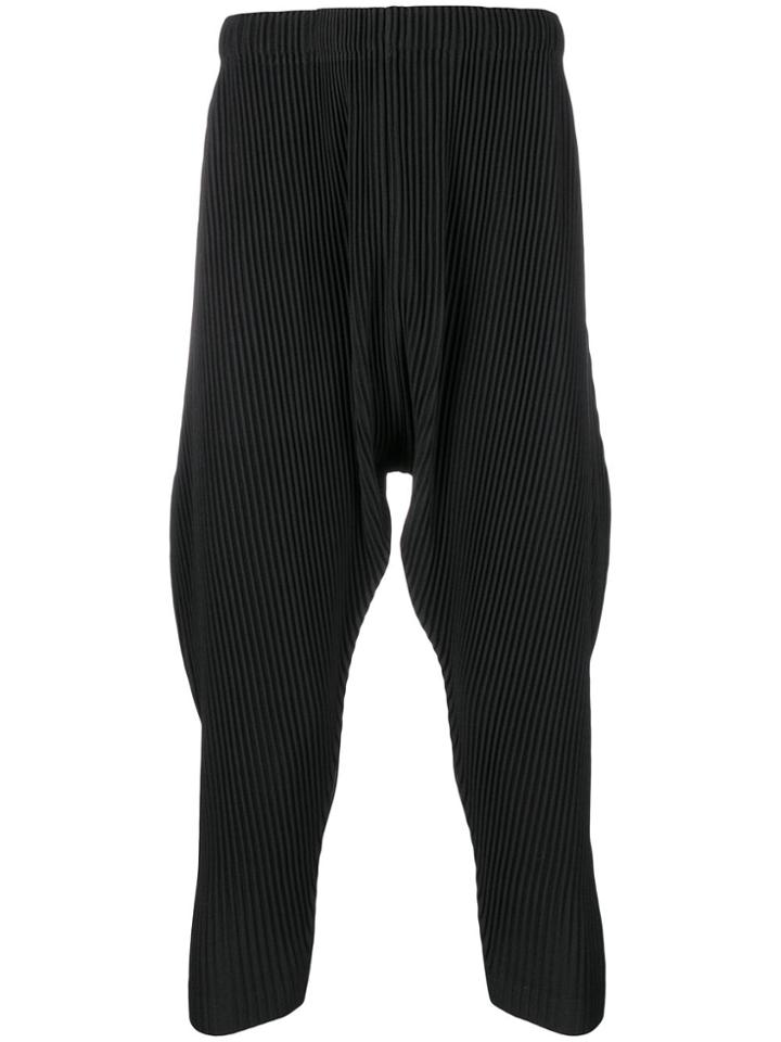 Homme Plissé Issey Miyake Plissé Tapered Trousers - Black