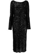 In The Mood For Love Sandy Sequin-embellished Midi Dress - Black